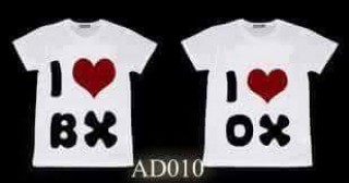 Áo thun tình yêu in chữ I love BX - OX